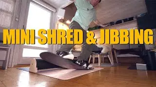 SNOWBOARD VLOG 6 - MINI SHRED IN THE SKIRESORT & JIBBING PRACTICE INSIDE MY CABIN