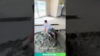 Is This a Job or an Extreme Sport?! 😂 Concrete Surfing is My New Favorite Thing to Watch! #concrete