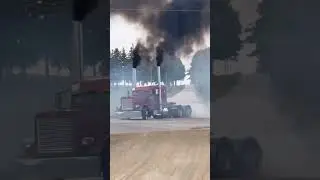 Custom freightliner semi truck going crazy doing donuts and burnouts like a corvette! #cdl #truck