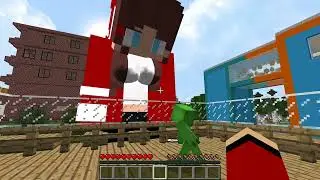 JJ Girl Became a GIANT and CATCH Mikey and JJ ! - in Minecraft (Maizen)