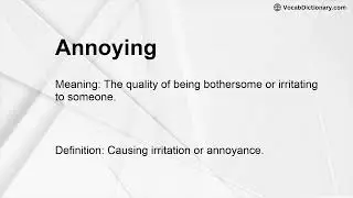 Annoying Meaning