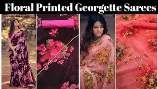 Daily Wear | Party Wear Floral Printed Georgette Sarees | #sareeswag