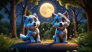 Two Baby Wolves Howl at the Moon | Fun Wolf Song for Kids | Nursery Rhymes and Baby Songs