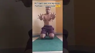 40 fingers tips one leg raised pushup in one minute 💪🫶 || #challenge #pushup #pushups #motivation