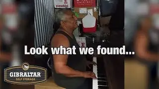 Henry Pecault plays piano at Gibraltar Storage