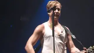 Sunrise Avenue Tollwood Munich 2012 - Schlagersong by Samu after crashing off stage