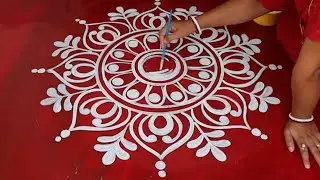 very simple alpona design / special alpona design for all festivals / kolam design