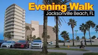 Relaxing Evening Walk Along Ocean Drive - Jacksonville, FL - 4K