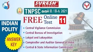 TNPSC | Group II/IIA | Free Online Test - 11 | Answer Key | Suresh IAS Academy