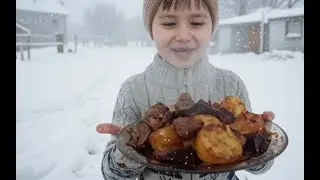 &ldquo;Frying Potatoes in -13&deg;C Snow! ❄️ Extreme Outdoor Cooking 🔥&rdquo;