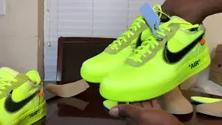 Nike Air Force One Volt  Off-White real vs fake Review