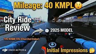 TVS Ronin 225 Charcoal Ember Review | Bangalore City Ride | 4K | Initial Impressions | Mileage Info 