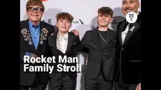 Elton John, David Furnish and Their Sons Step Out for a Glittery New Year&rsquo;s Eve