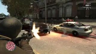 GTA 4 - Alderney City Police Station Battle + Six Star Escape