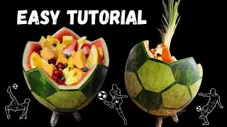 HOW TO CARVE A WATERMELON SOCCER FRUIT BOWL- FUN AND EASY TO MAKE!!