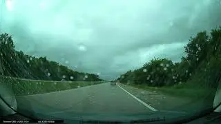 driver view I-43 south from Rest Area 36 in WI to I-39/I-90 EX 1 for South Beloit, IL 8/10/25