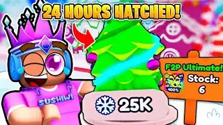 I Spent 24 HOURS Hatching CHRISTMAS EGGS In Roblox Rebirth Champions Ultimate...