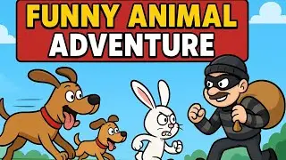 Funny Animal Adventure | Dog Race, Bunny vs Thief Story & Cartoon Shorts Compilation # short #😂🤣