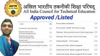 AICTE Approved/Listed Universities, Institutions #BTech, #Diploma, #MTech
