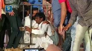 Physically challenged fan takes selfie with Dhruva sarja at wedding reception