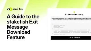 How to Generate an Exit Message with stakefish