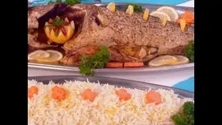 سمكة مشوية بحشو الثوم - منال العالم