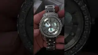 Mens Aquamaster Power Model Diamond Watch 8.00 Carats Big Diamonds