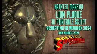 Haunted Mansion Lion Plaque Mudbox 2024 Timelapse Sculpt