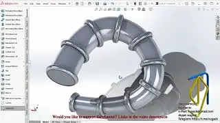 Ribs along a curve with different diameter | Ребра ребра вздовж кривої змінного діаметру