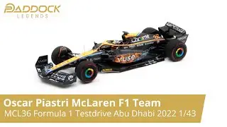 Oscar Piastri McLaren F1 Team MCL36 Formula 1 Test Drive Abu Dhabi 2022 1/43 scale model