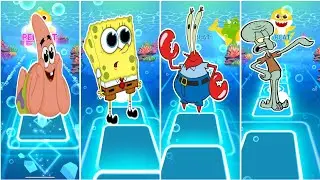 Patric star 🆚 SpongeBob 🆚 Sandy cheeks 🆚 squidward EDM rush tiles hop