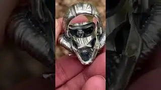 Horned Demon SkullRing #jewelry #skull #skullring #skullart