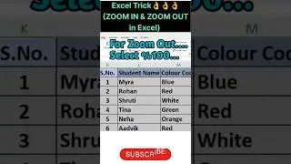 ExcelTrick😲#ZOOM IN & ZOOM OUT in Excel#exceltips#excel#excelshorts#exceltutorial#excelhacks#excel