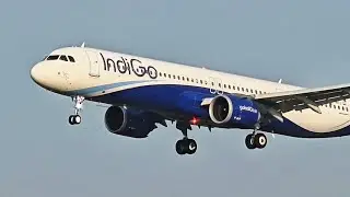 Indigo aeroplane in the sky zoom by camera...🎥
