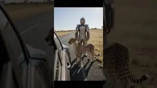 😮🐯Cheetah vs Man in Full Spike Armor | Realistic Savannah Encounter Caught on Camera #cheetah #viral