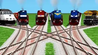 High Speed Train Crossing India At Forked Railroad Tracks 💲dangerous train track Crossing ll trains