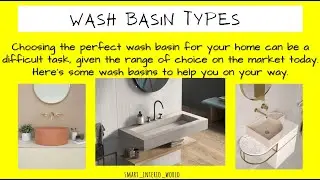 Types of wash basin in Interior