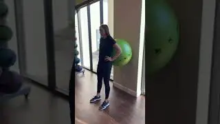 Physio ball squat at wall - Fit Family Physical Therapy