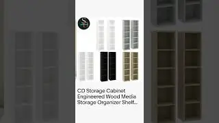 CD Storage Cabinet Engineered Wood Media Storage Organizer Shelf DVD Holder Rack