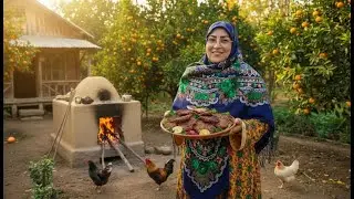 Outdoor Cooking in Village | Organic Potato Frittata on Wood Fire