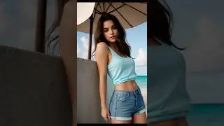 [4k Ai Art] LookBook, Beach woman who looks good in jeans, Miami Beach