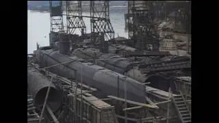 US 32nd Division Lands in Sasebo, Taking Over Submarine Base and Port 1945 - Colorized Footage