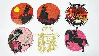18pcs Western Cowboy Iron On Patches Retro Cowgirl Hat Boot Embroidered Sewing Repair Appliques
