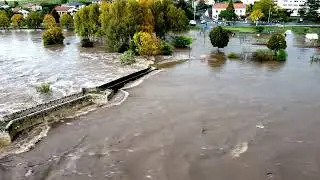 Impressionnantes inondations &agrave; Brives-Charensac (Haute-Loire)