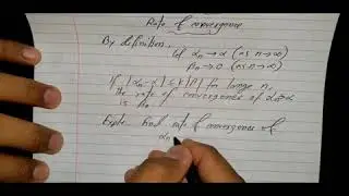 Numerical Analysis - Rate of Convergence