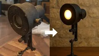 Une lampe de projection de laboratoire oubliée, reprend vie en une lampe vintage unique 