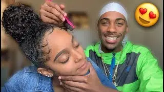 BOYFRIEND DOES GIRLFRIENDS EDGES AND EYEBROWS