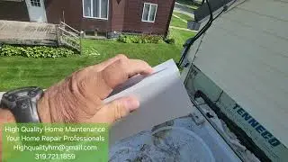 The worst siding cover-up of a Window leak that you'll see. 