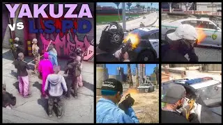 SECUESTRO, CHOQUES, CONFUSIONES Y DISPAROS | Young Yakuza vs. L.S.P.D [SMG] | DovuxLife +18