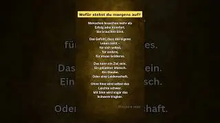 Wof&uuml;r stehst du morgens auf? #psychologie #lebenssinn #existenz #selbstfindung #logotherapie